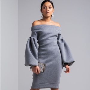 Akira Off the Shoulder Scuba Dress